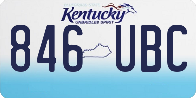KY license plate 846UBC