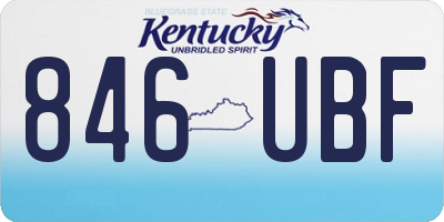 KY license plate 846UBF