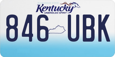 KY license plate 846UBK