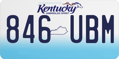 KY license plate 846UBM