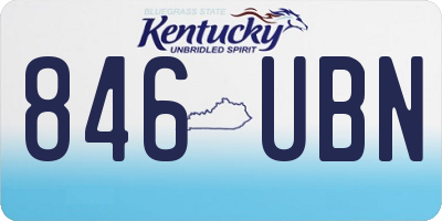 KY license plate 846UBN