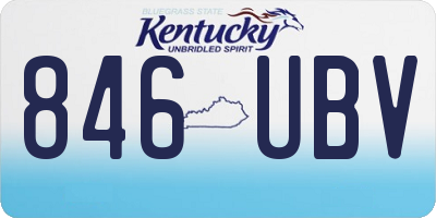 KY license plate 846UBV