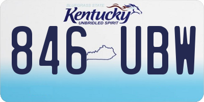 KY license plate 846UBW
