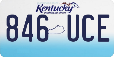 KY license plate 846UCE
