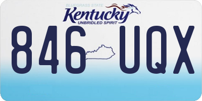KY license plate 846UQX
