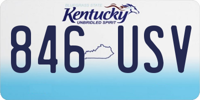 KY license plate 846USV