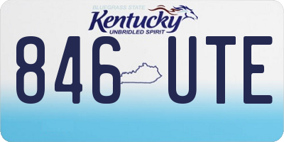 KY license plate 846UTE