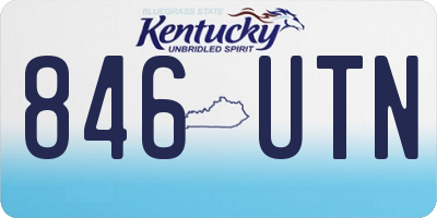 KY license plate 846UTN
