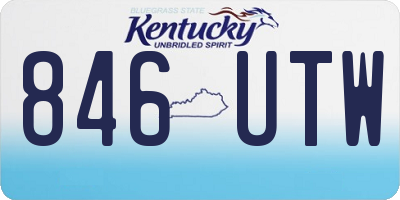 KY license plate 846UTW