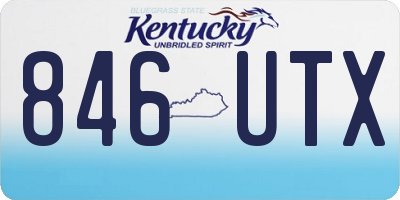 KY license plate 846UTX