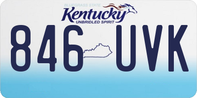 KY license plate 846UVK