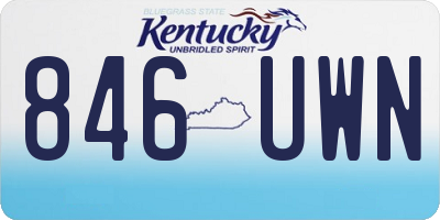 KY license plate 846UWN