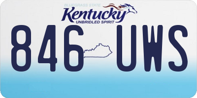 KY license plate 846UWS