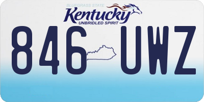 KY license plate 846UWZ