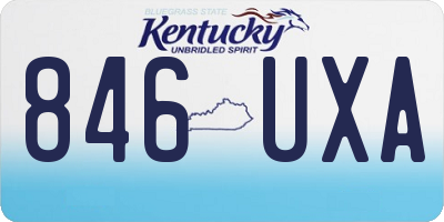 KY license plate 846UXA