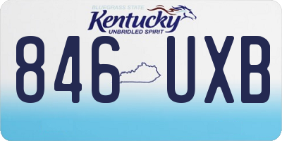 KY license plate 846UXB