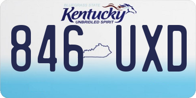 KY license plate 846UXD