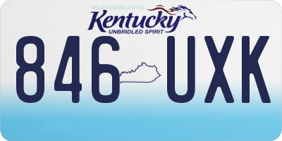 KY license plate 846UXK