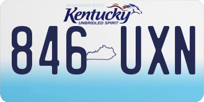 KY license plate 846UXN