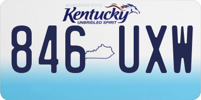 KY license plate 846UXW
