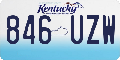 KY license plate 846UZW