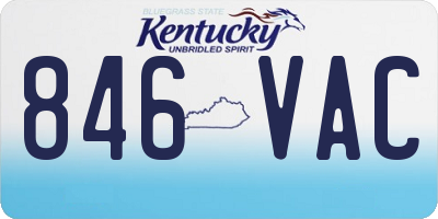 KY license plate 846VAC