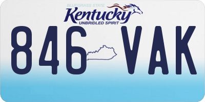 KY license plate 846VAK