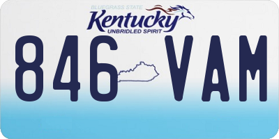 KY license plate 846VAM