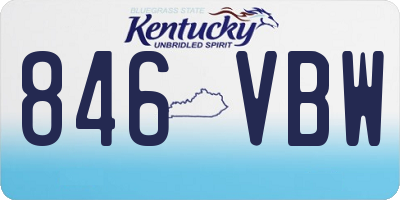 KY license plate 846VBW