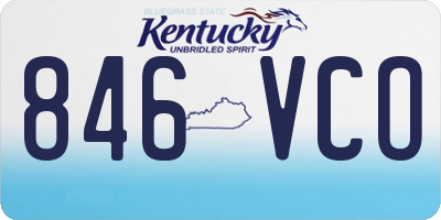 KY license plate 846VCO