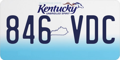 KY license plate 846VDC