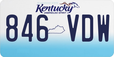 KY license plate 846VDW