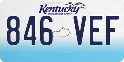 KY license plate 846VEF