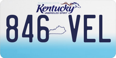 KY license plate 846VEL