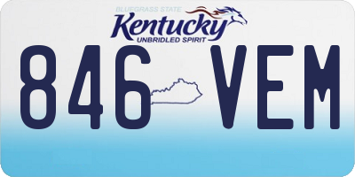 KY license plate 846VEM