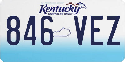 KY license plate 846VEZ