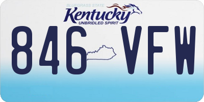 KY license plate 846VFW