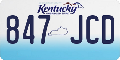 KY license plate 847JCD