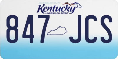 KY license plate 847JCS