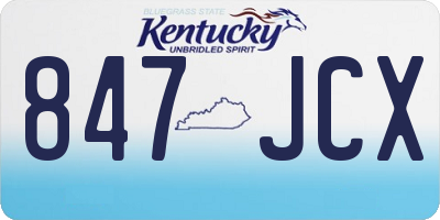 KY license plate 847JCX