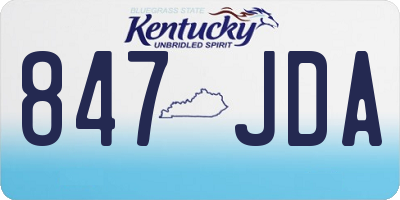 KY license plate 847JDA