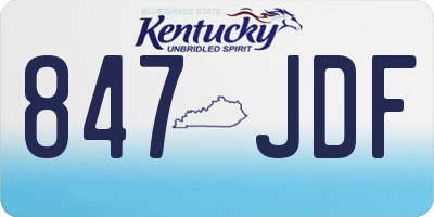 KY license plate 847JDF