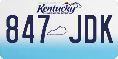 KY license plate 847JDK