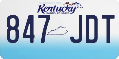KY license plate 847JDT