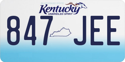 KY license plate 847JEE