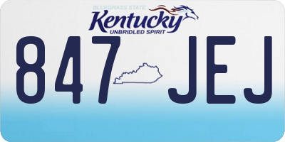 KY license plate 847JEJ