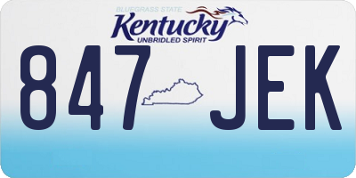 KY license plate 847JEK