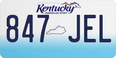 KY license plate 847JEL