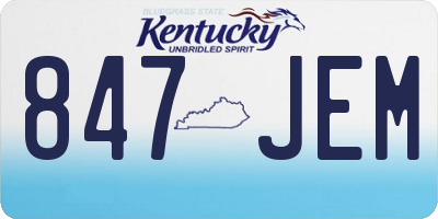 KY license plate 847JEM