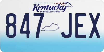 KY license plate 847JEX